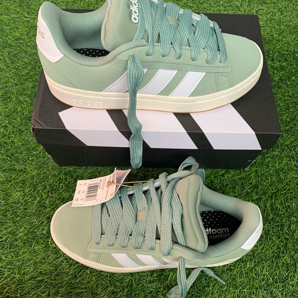 adidas Shoes - Adidas Pastel Green Court Sneakers